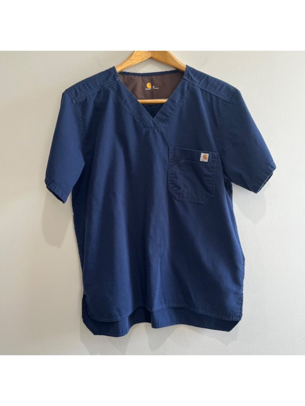 Carhartt Ripstop Scrub Top Mens M Navy Front Pocket C15108